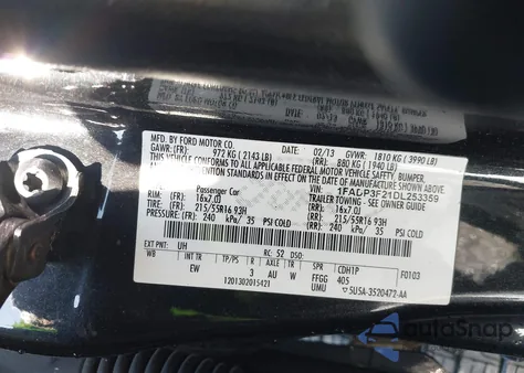 2013 Ford Focus Se z USA, uszkodzony, nr VIN 1FADP3F21DL253359